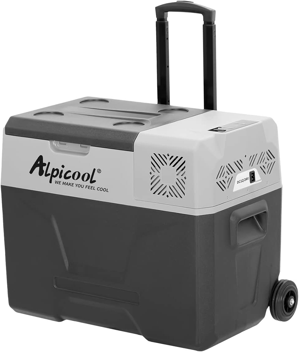 Alpicool CF55 55 Liter Kühlbox 12V tragbarer Mini-Kühlschrank elektrische Gefrierbox klein Gefrierschrank für Auto Camping, LKW, Boot und Steckdose