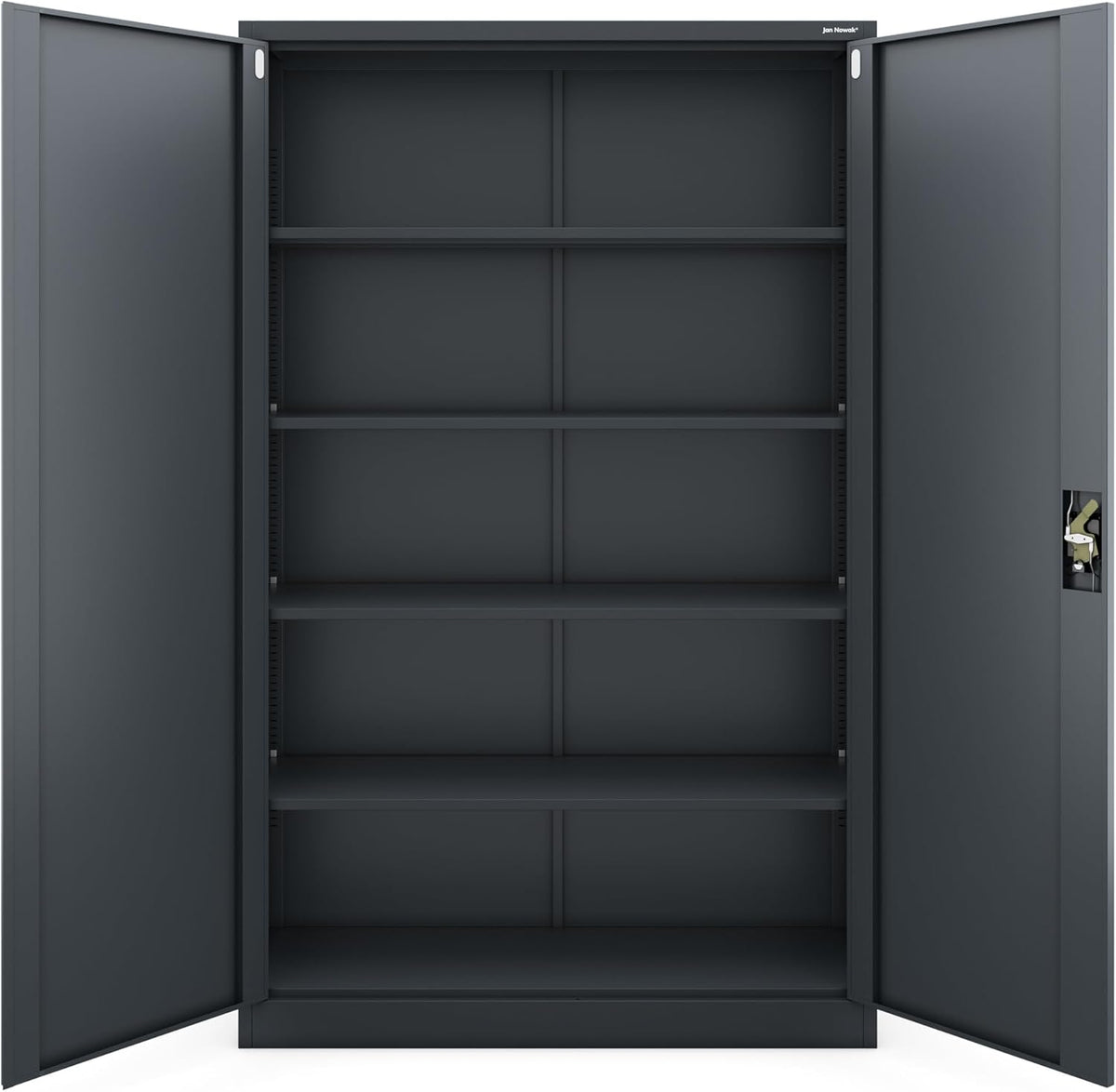 Jan Nowak Metallschrank Jan II 185 x 115 x 40 cm - Aktenschrank abschließbar mit 2 Türen, Mehrzweckschrank mit 5 Ebenen, Büroschrank aus Stahlschrank
