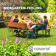 View Casaria Bierzeltgarnitur mit Lehne 170 cm Klappbar Stabil 2X Bierbank 1x Breiter Tisch Holz Biertischgarnitur Festzeltgarnitur Biergartengarnitur image 5