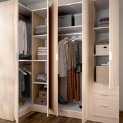 View DEKIT GRUPO RIMOBEL Essen Armario de rincón con cajones - Roble Natural - 184 cm (Alto) x 91 cm (Ancho) x 214 cm (Prof.) image 4