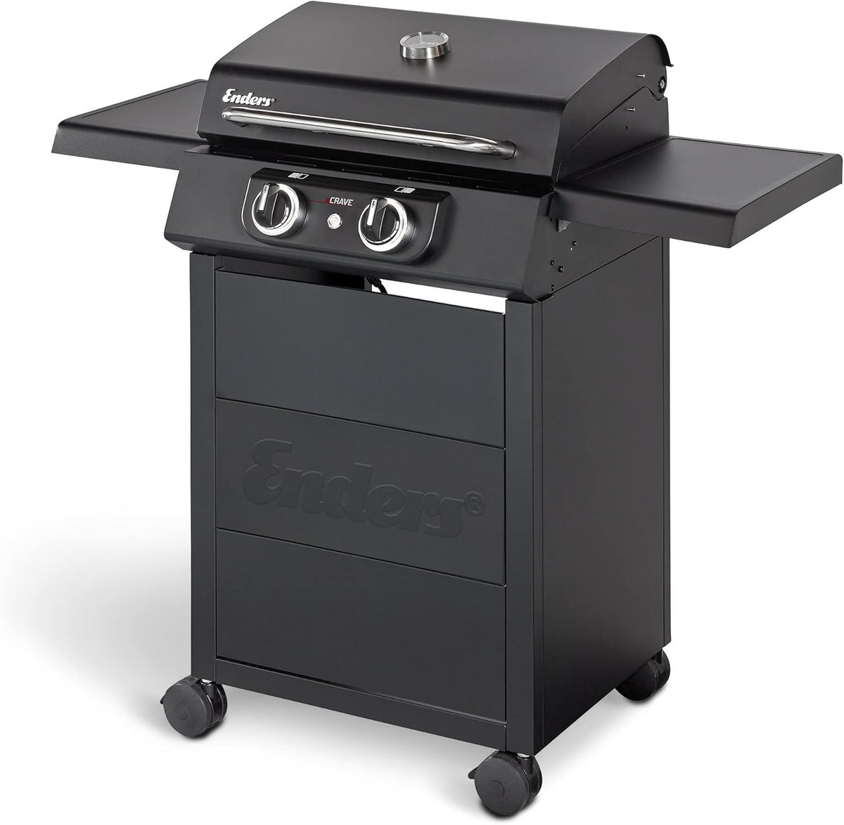 Enders Elektrogrill eCRAVE 2, mit Gussrost, Grillwagen mit viel Stauraum, SIMPLE CLEAN Reinigungssystem, 2 leistungsstarke Heizelemente, formstabile