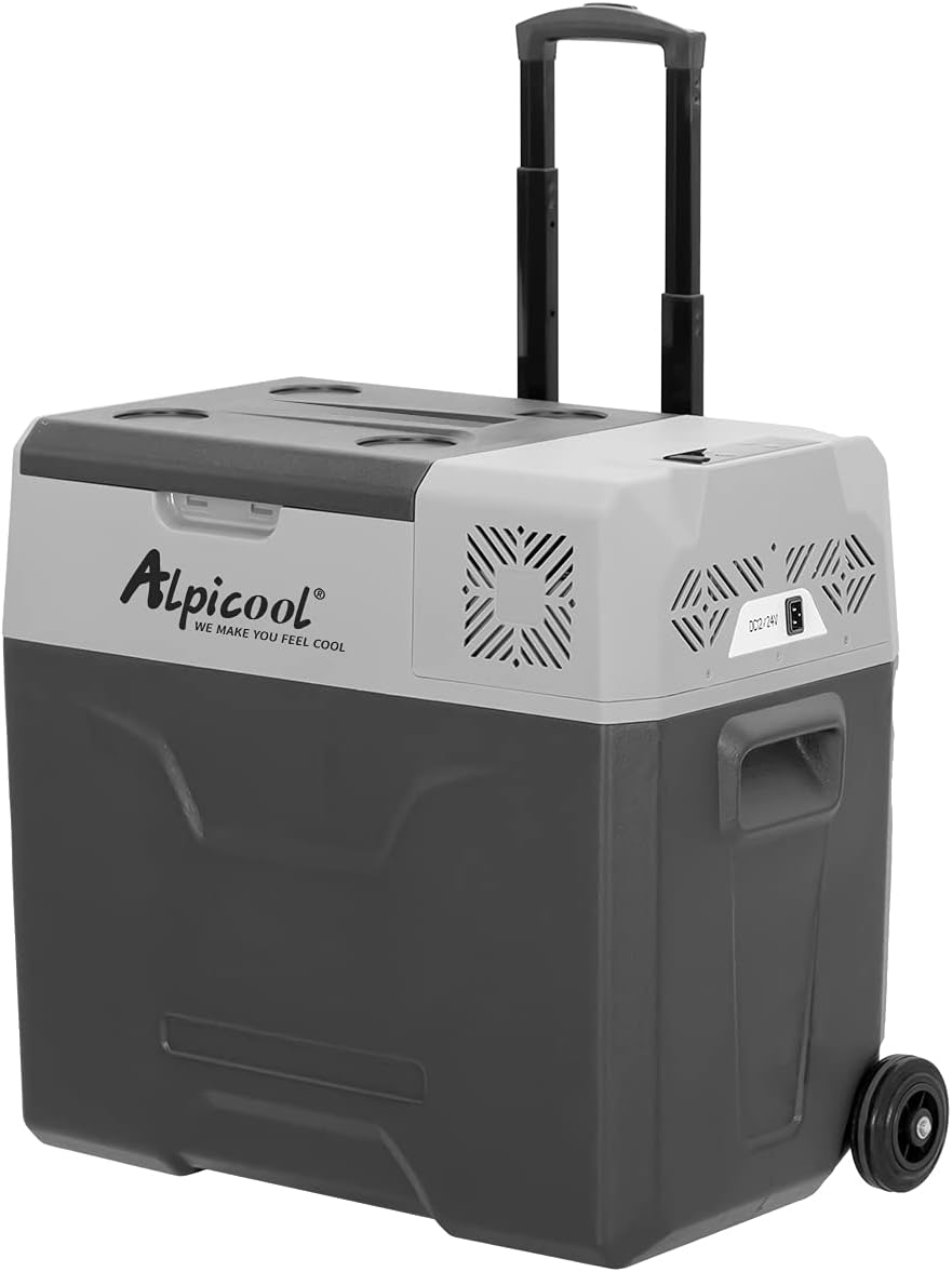 Alpicool CF55 55 Liter Kühlbox 12V tragbarer Mini-Kühlschrank elektrische Gefrierbox klein Gefrierschrank für Auto Camping, LKW, Boot und Steckdose