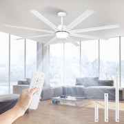 View 183cm Extra Grande 8 Aspas de Aluminio Ventilador de Techo con Luz y Mando, Silencioso Lampara Ventilador Techo con Reversible Motor DC para Exterior image 1