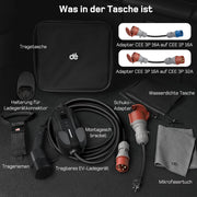 View dé Mobile Wallbox/Ladestation 11kW [3-phasig|7m|6-16A] mit Traveller Adapter Set, Ladekabel CEE 16A auf Typ 2 und EV Ladegerät für Model Y/3, ID.3/4/5 image 6