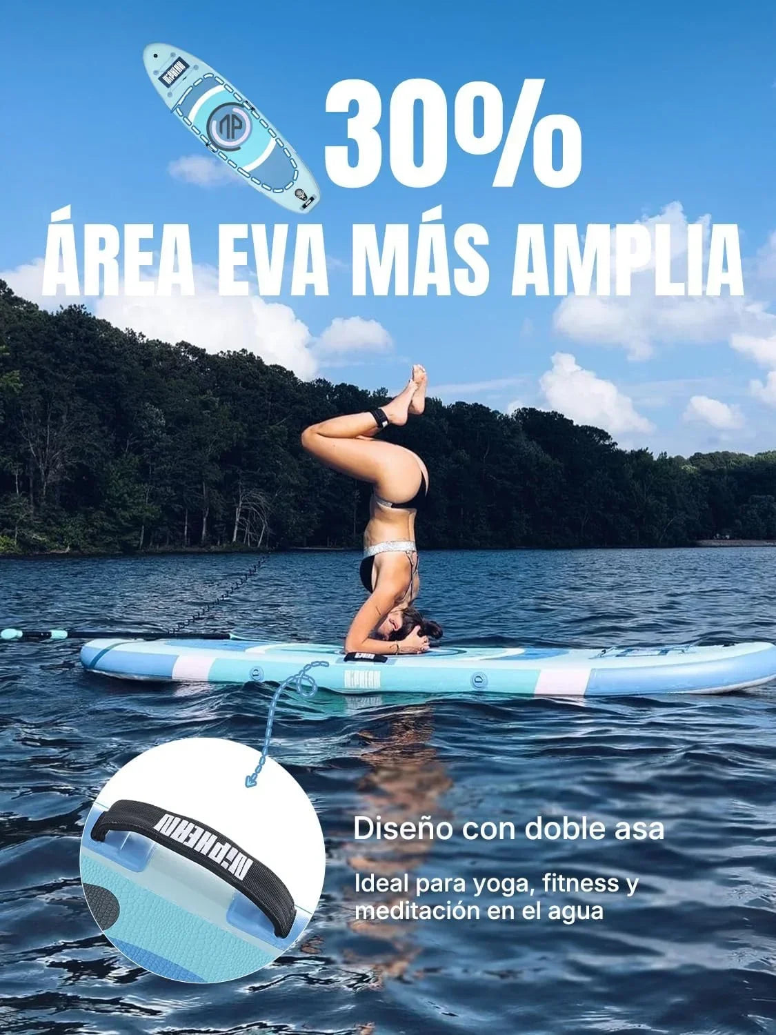 Niphean Tabla Paddle Surf Hinchable, Tabla de Paddle Surf 305 cm con Aletas de Equilibrio para Principiantes y Accesorios Resistentes, Sup Board para