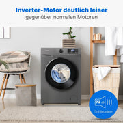 View Bomann Waschmaschine 8kg | max. 1400 U/min | 10 Jahre Motor-Garantie | robuster, leiser & langlebiger Invertermotor | 15 Waschprogramme | LED-Display image 3