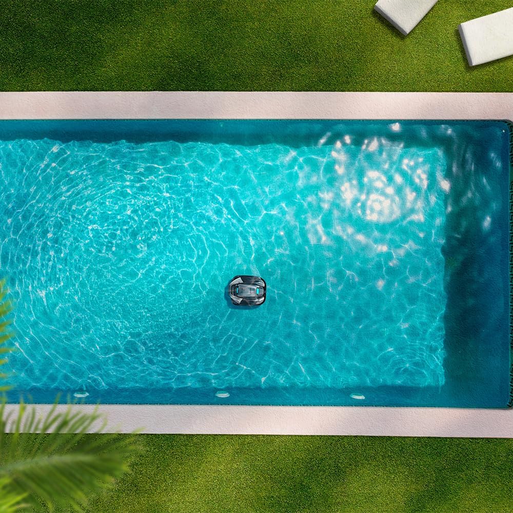 Cecotec Robot Limpiafondos Piscina sin Cable Conga Pooldroid 2000 FloorMaster. Autonomía 100mins, Piscina sin Pendientes, hasta 80m2, Profundidad