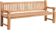 View CLP Teakbank Jackson V2 I Wetterfeste Holzbank mit Rückenlehne I Stabile Gartenbank aus massivem Teakholz, Farbe:Teak, Größe:220 cm image 1