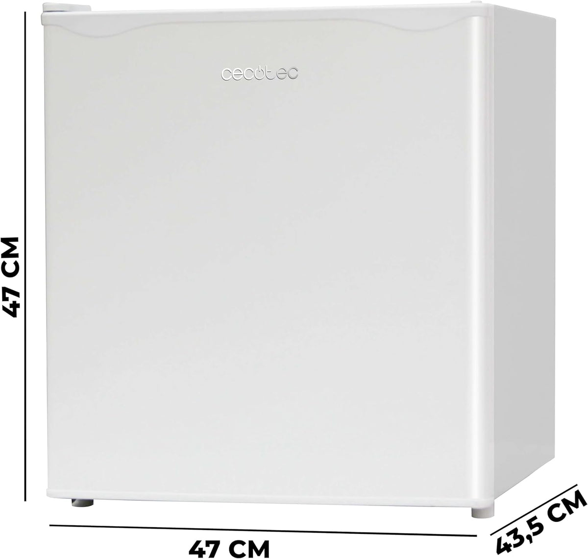 Cecotec Nevera Pequeña Frigorífico Mini Minibar 46L GrandCooler 20000 SilentCompress White E. Altura 48,7cm, 48 cm de Ancho, Bajo Consumo, Puerta