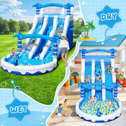 View Hüpfburg XXL mit 2 Wasserrutsche für Gewerblichen Erwachsene & Kinder, Aufblasbare Bouncy Castle für Indoor Outdoor mit Gebläse Größe Pool Rutsche image 5