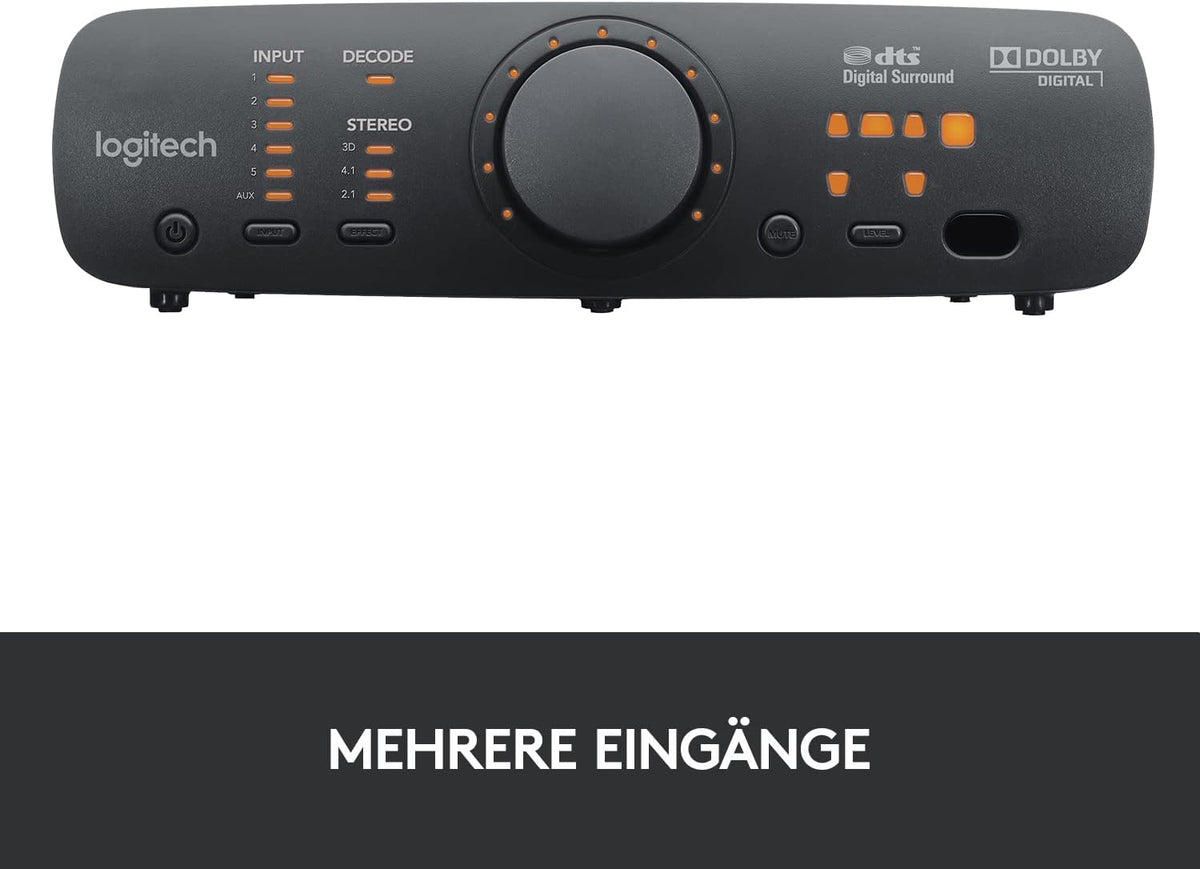 Logitech Z906 5.1 Sound System, Lautsprecher mit 1000 Watt Surround Sound, THX, Mehrere Audio-Eingänge, Fernbedienung, EU Stecker, PC/PS4/Xbox/Stereo-