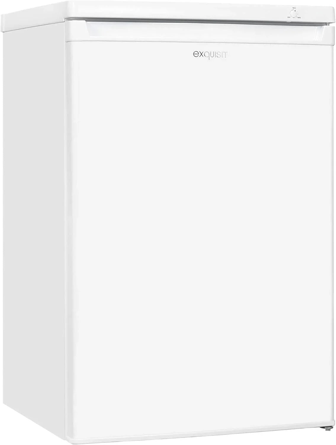 Exquisit Congelador Table Top 91L, Color Blanco, Clase E, Congelador 4 Estrellas, 4 Cajones Transparentes, Puerta Reversible, Control de Temperatura,