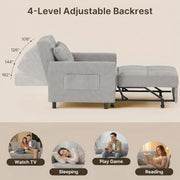 View Gizoon Sofá cama 3 en 1 convertible, silla cama individual extraíble con respaldo ajustable, espaciosos sofás multifuncionales para sala de estar, image 5