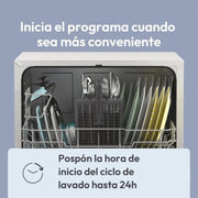 View Candy CP 6E51LW Lavavajillas Pequeño y Compacto, 6 Servicios, Digital, 51DBA, 5 Ciclos, Media Carga, Inicio Diferido 3-6-9 horas, Indicador Sal y image 6