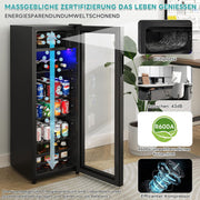 View Merax Kühlschrank 128L, Freistehend Getränkekühler mit 120L-Kühlschrank + 8L-Gefrierschrank, mit LED-Innenbeleuchtung und Verstellbare Einlegeböden, image 3