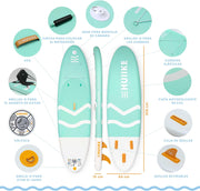 View HUIIKE Tabla Paddle Surf Hinchable con Accesorios Incluidos, Remo, Quillas, Inflador. Stand Up Paddle Board Gran Estabilidad y Resistencia. 305 x 84 x image 2