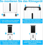 View Klimagerät ohne Abluftschlauch, 14L 60W Klimaanlage Mobil mit 12H Timer, 3 Modus, 40dB, 120°Oszillation, Abnehmbare Wassertank, Fernbedienung, Leise image 5