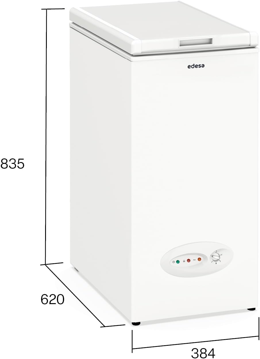 Edesa Congelador Horizontal EZH-0611, Altura 0.84 m, Termostato Ajustable, Fácil Limpieza, Alarma Integrada, Bajo Nivel Sonoro, Gran Capacidad 59 l,