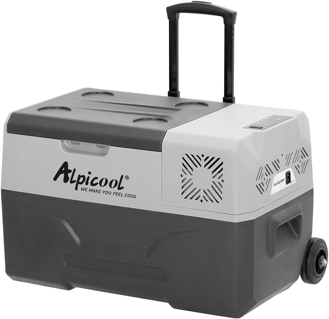 Alpicool CF55 55 Liter Kühlbox 12V tragbarer Mini-Kühlschrank elektrische Gefrierbox klein Gefrierschrank für Auto Camping, LKW, Boot und Steckdose