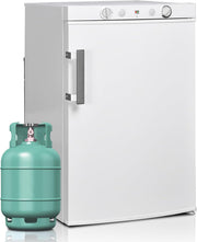 View SMETA Gaskühlschrank Gefrierschrank 12V/230V/Gas, Kühlschrank Mit Gefrierfach 100L, Leiser Kombikühlschrank Für Camping, Zuhause, Wohnwagen, Garage, image 1