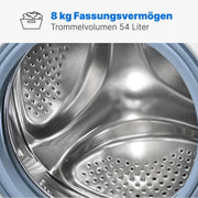 View Bomann Waschmaschine 8kg | max. 1400 U/min | 10 Jahre Motor-Garantie | robuster, leiser & langlebiger Invertermotor | 15 Waschprogramme | LED-Display image 2