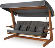 View WESTMANN Hollywoodschaukel Luna 2600 | 260x139x195 cm Grau | Holzschaukel für bis zu 4 Personen inklusive Sonnenschutz image 1