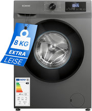 View Bomann Waschmaschine 8kg | max. 1400 U/min | 10 Jahre Motor-Garantie | robuster, leiser & langlebiger Invertermotor | 15 Waschprogramme | LED-Display image 1