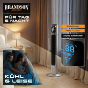 View Brandson - Turmventilator mit Fernbedienung 96 cm - Preisträger 2026 - mobiler Lüfter leise - Standventilator Oszilation - 3 Geschwindigkeiten 3 Modi image 5