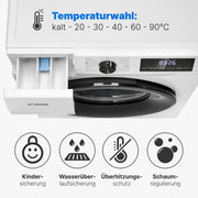View Bomann Waschmaschine 8kg | max. 1400 U/min | 10 Jahre Motor-Garantie | robuster, leiser & langlebiger Invertermotor | 15 Waschprogramme | LED-Display image 6