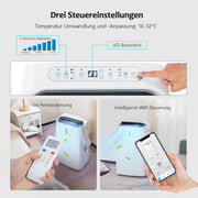 View GOPLUS 14000 BTU Klimaanlage mit Abluftschlauch, 5 in 1 mobiles Klimagerät: Kühlen, Heizen, Entfeuchten, Belüften, Schlafmodus | für Raumgröße bis image 3