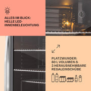 View Klarstein Mini Kühlschrank mit Glastür, Mini, für Zimmer, Getränkekühlschrank Klein mit Verstellbaren Ablagen, 80 Liter, Indoor/Outdoor Kühlschrank image 4