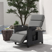 View UDPATIO Sillón Ratán Jardin Exterior Reclinable, Tumbona de Jardín Ajustable 150°, con Respaldo Ajustable, Fundas + Extraíbles Cojines, Impermeable, image 1
