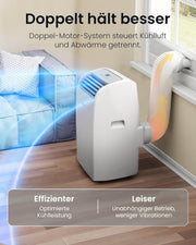 View Newentor mobile Klimaanlage 14000 BTU, Klimaanlage mobil mit Abluftschlauch für Räume bis 50m2, kühlen/entfeuchten/ventilieren mit Fernbedienung image 3