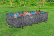 View Bestway APX365 Winterfestes Frame Pool Set, Sandfilteranlage, 549 x 274 x 132 cm, 16.477 L, Stahlrahmen, Polar-Shield, Dunkle Marmor-Optik, image 2