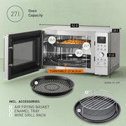 View Panasonic NN-CD58RSEPG 27L 4-in-1 Kombi-Mikrowelle mit Airfryer Modus und Garkorb, 1000W Inverter, 1300W Grill, Umluft, 19 Automatikprogramme, image 5