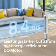 View Philips Smarter Turmventilator 7000 Series – 8,4 m/s stark, ultraleise 22 dB, energieeffizient, App & Fernbedienung, Wlan, 12 Stufen, Schlafmodus, image 2