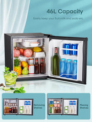 View FOHERE Mini Kühlschrank 46L mit Eisfach | Kühlschrank Klein | Temperaturregelung, Energiesparend, Leise | Getränkekühlschrank Ideal für Büro, Camping image 2
