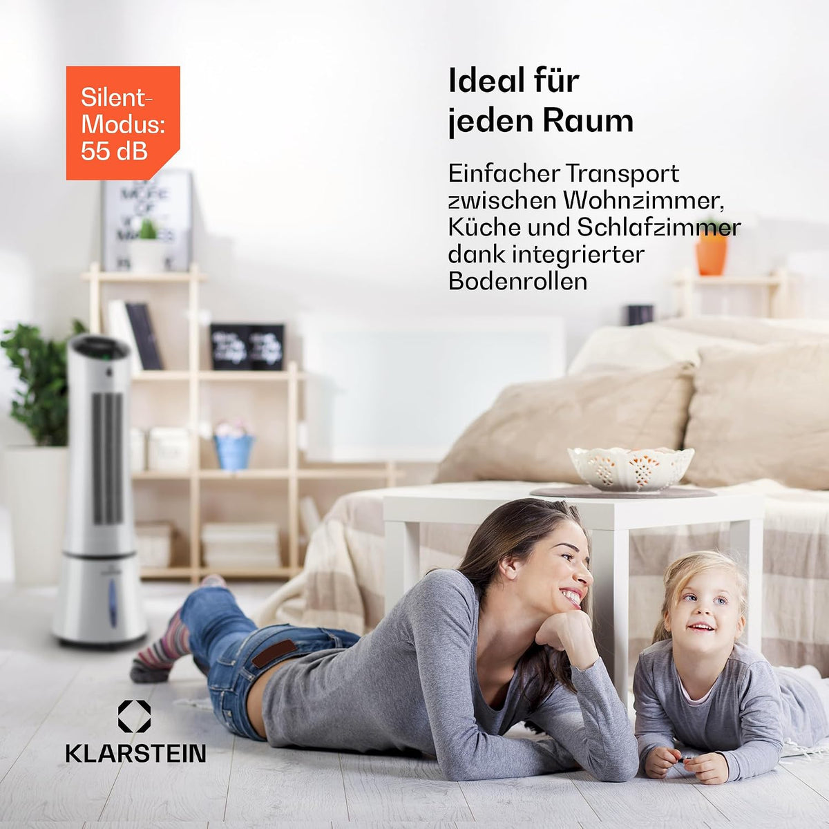 Klarstein 4-in-1: Smart Luftkühler, Ventilator, Luftbefeuchter & Ionisation I 6 L Wassertank, Oszillation, 30 W, 210 m³/h, Timer I Klimagerät ohne